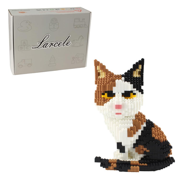 Larcele 4848 Pieces Calico Cat Micro Building Blocks Animal Mini Building Toy Bricks KLJM-02 (Model 2842) - Image 1